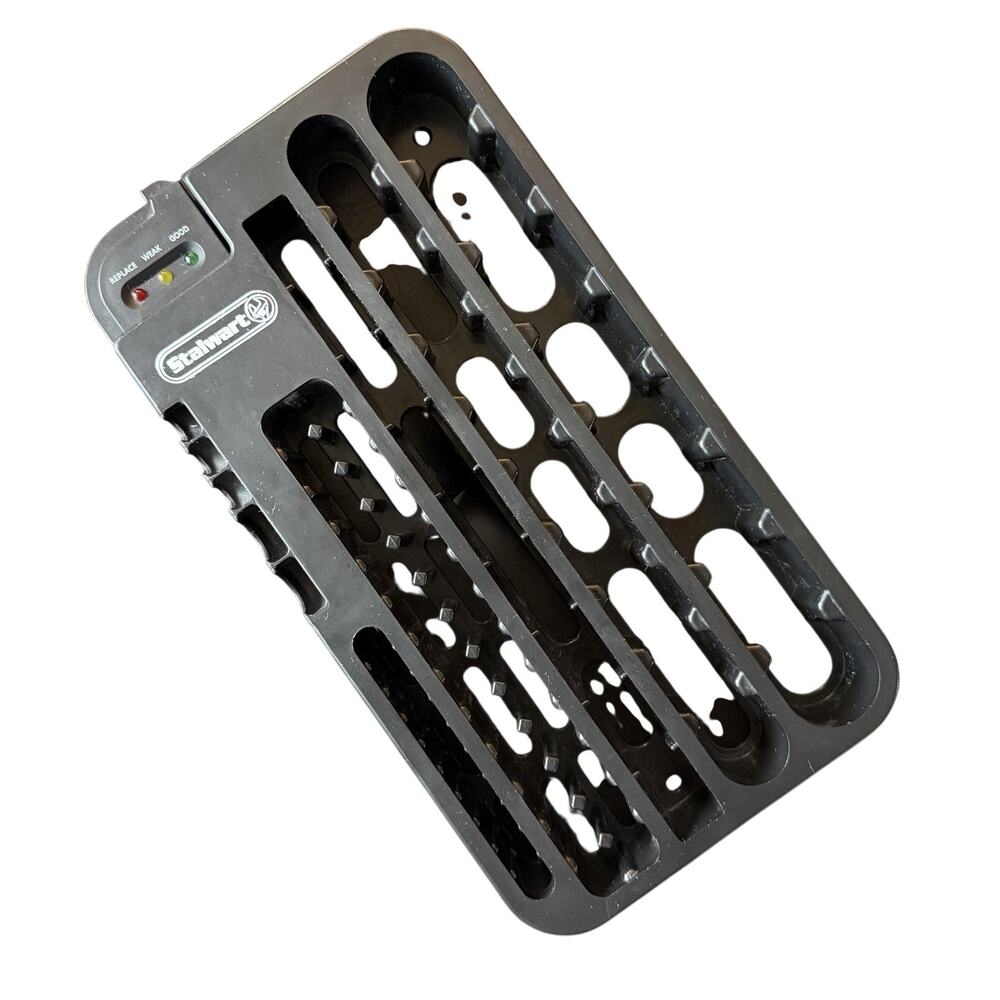 Stalwart Battery Storage Organizer Plastic Rack Black Holder C D AA AAA Tester